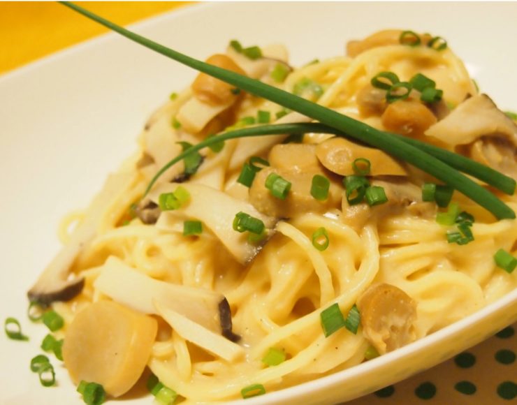 きのこの味噌クリームパスタ（ひかり味噌 こだわってます） 